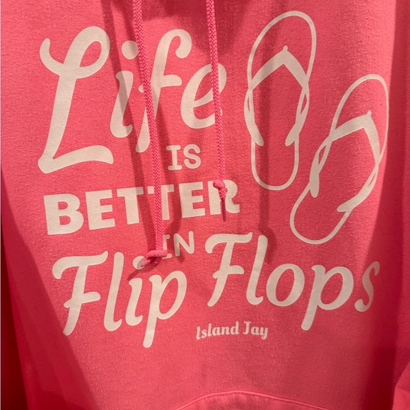 Life Is Better In Flip Flops Pink Hoodie - Picture 3 of 7